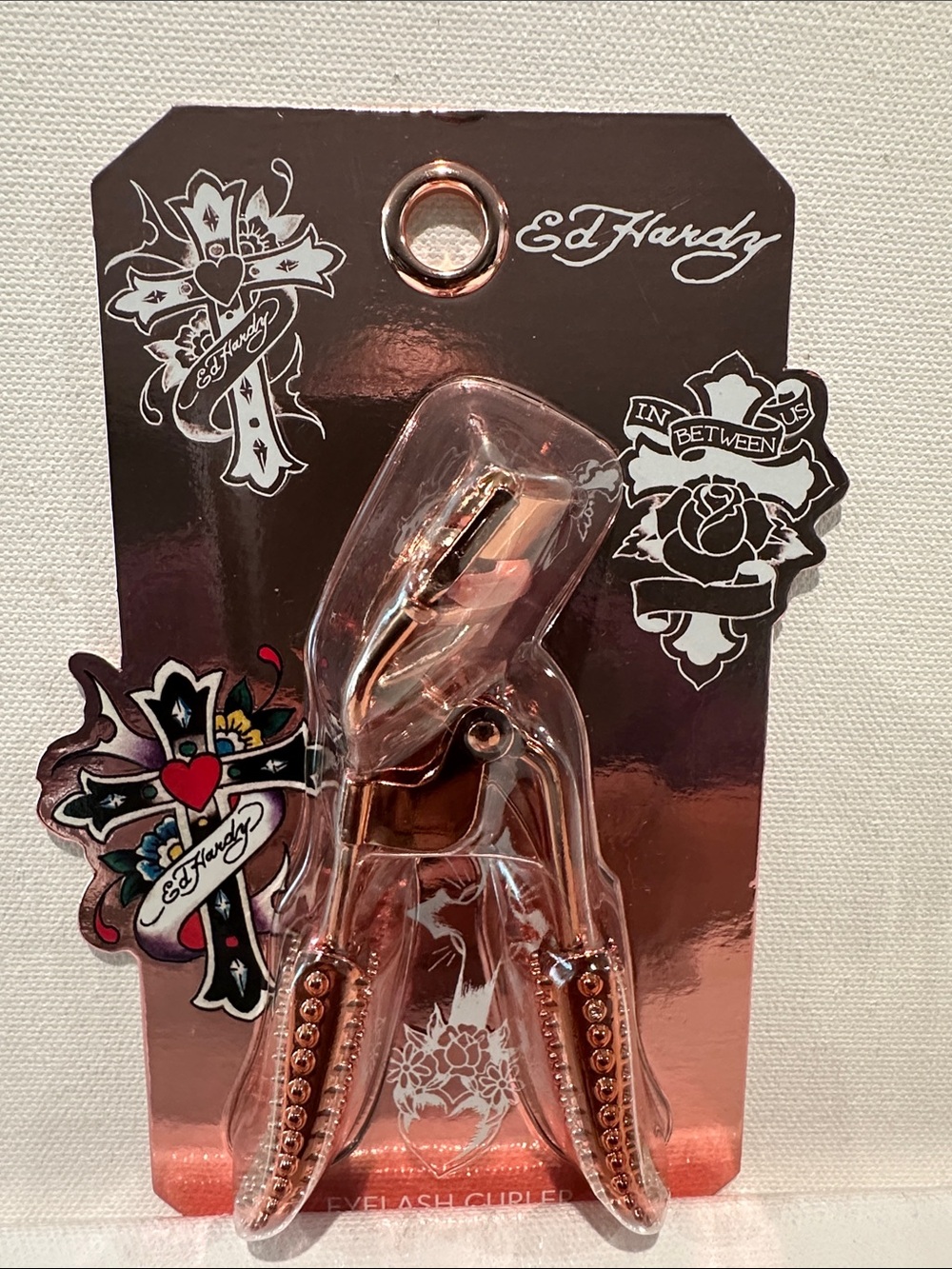 Ed Hardy Rose Gold Eyelash Curler delivering dramatic Lashes.